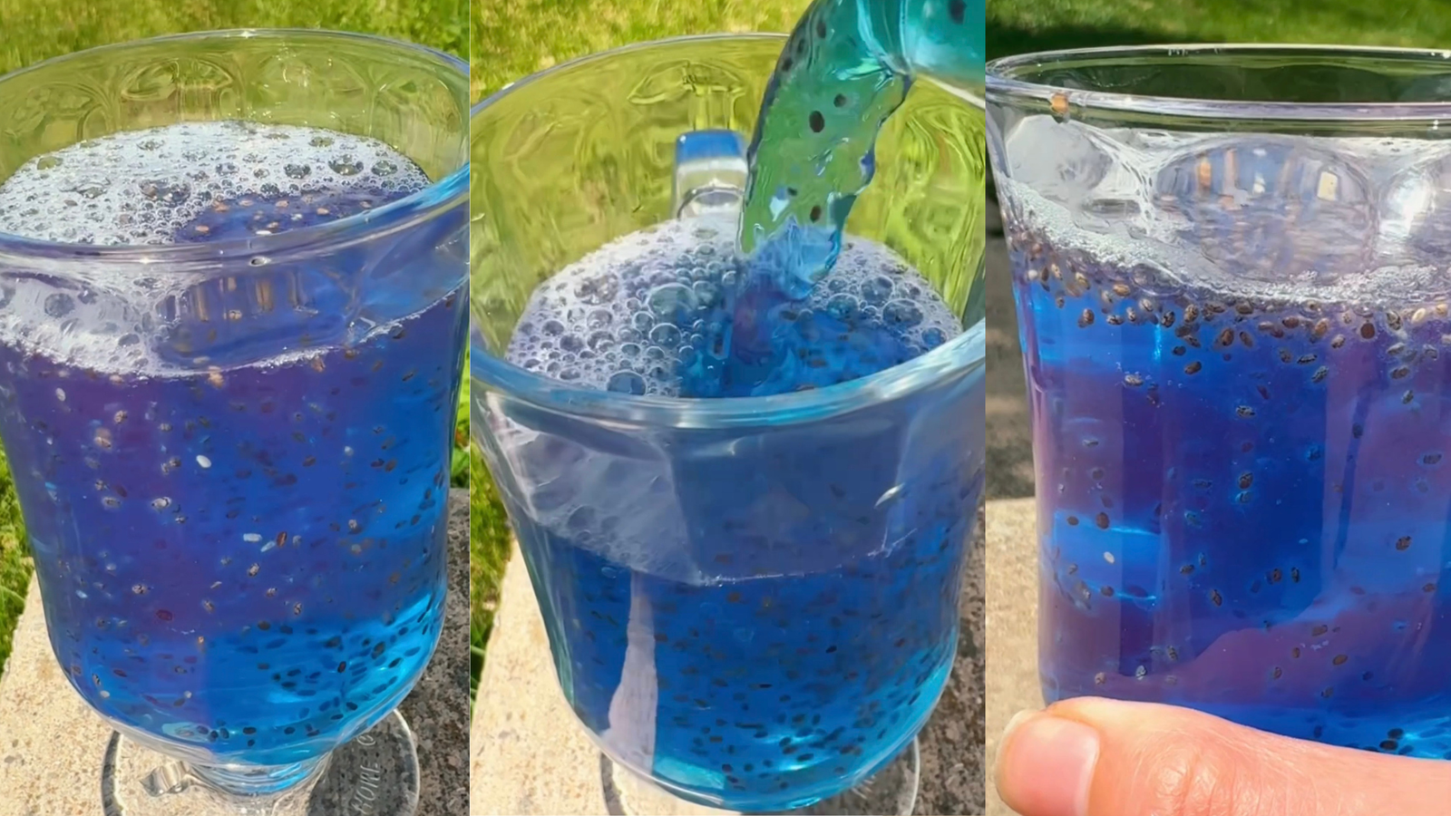 Homemade Hydration Drink: Coconut Water, Blue Spirulina & Chia Seeds